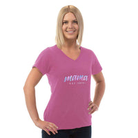 Load image into Gallery viewer, Designs by MyUtopia Shout Out:Mama Established Personalized Ladies V Neck Tee
