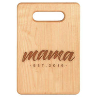 Load image into Gallery viewer, Designs by MyUtopia Shout Out:Mama Established Personalized Maple Laser Engraved Cutting Board,6″ X 9″ / Maple,Cutting Board
