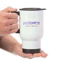 Load image into Gallery viewer, Designs by MyUtopia Shout Out:Mama Established Personalized with Kid&#39;s Names Travel Mug
