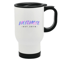 Load image into Gallery viewer, Designs by MyUtopia Shout Out:Mama Established Personalized with Kid&#39;s Names Travel Mug
