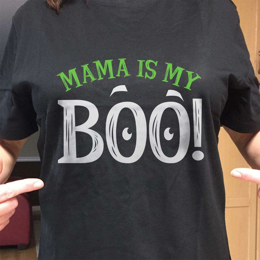 Designs by MyUtopia Shout Out:Mama Is My Boo Adult Unisex Cotton Short Sleeve T-Shirt