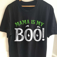 Load image into Gallery viewer, Designs by MyUtopia Shout Out:Mama Is My Boo Adult Unisex Cotton Short Sleeve T-Shirt,S / Black,Adult Unisex T-Shirt
