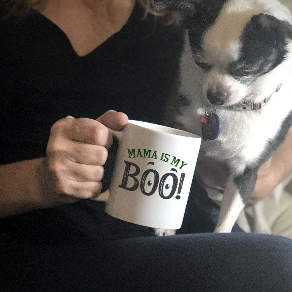 Designs by MyUtopia Shout Out:Mama Is My BOO White Ceramic Coffee Mug