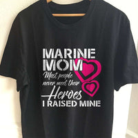 Load image into Gallery viewer, Designs by MyUtopia Shout Out:Marine Mom Adult Unisex T-Shirt,S / Black,Adult Unisex T-Shirt
