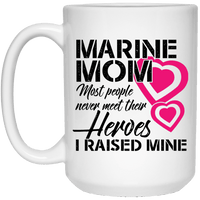 Load image into Gallery viewer, Designs by MyUtopia Shout Out:Marine Mom Ceramic Coffee Mugs,15 oz / White,Ceramic Coffee Mug
