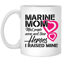 Load image into Gallery viewer, Designs by MyUtopia Shout Out:Marine Mom Ceramic Coffee Mugs,11 oz / White,Ceramic Coffee Mug
