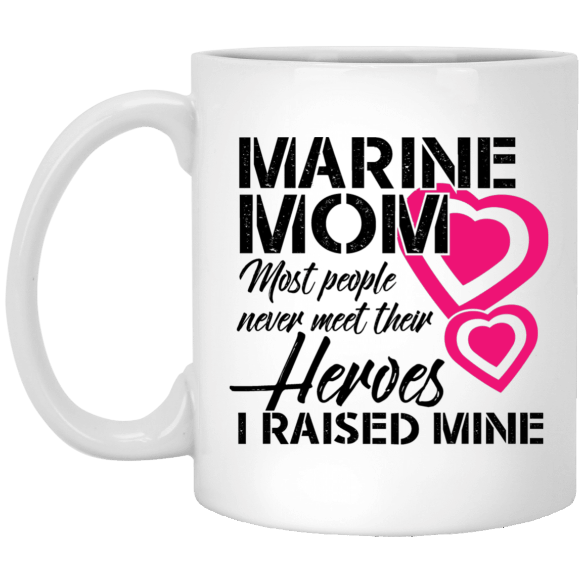 Designs by MyUtopia Shout Out:Marine Mom Ceramic Coffee Mugs,11 oz / White,Ceramic Coffee Mug