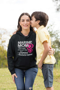 Load image into Gallery viewer, Designs by MyUtopia Shout Out:Marine Mom Core Fleece Pullover Hoodie
