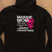 Load image into Gallery viewer, Designs by MyUtopia Shout Out:Marine Mom Core Fleece Pullover Hoodie,Jet Black / S,Pullover Hoodie
