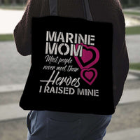 Load image into Gallery viewer, Designs by MyUtopia Shout Out:Marine Mom Fabric Totebag Reusable Shopping Tote

