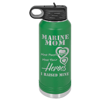 Load image into Gallery viewer, Designs by MyUtopia Shout Out:Marine Mom, I Raised My Hero - 32 oz Polar Camel Water Bottle - Stainless Steel,32oz / Green,Polar Camel - 32oz Water Bottle
