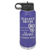 Load image into Gallery viewer, Designs by MyUtopia Shout Out:Marine Mom, I Raised My Hero - 32 oz Polar Camel Water Bottle - Stainless Steel,32oz / Purple,Polar Camel - 32oz Water Bottle
