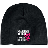 Load image into Gallery viewer, Designs by MyUtopia Shout Out:Marine Mom I raised my Hero 100% Acrylic Beanie Hat,Black / One Size,Hats
