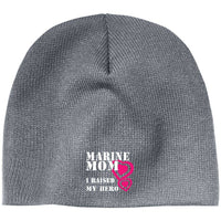 Load image into Gallery viewer, Designs by MyUtopia Shout Out:Marine Mom I raised my Hero 100% Acrylic Beanie Hat,Athletic Oxford / One Size,Hats
