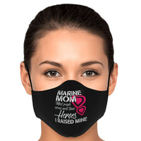 Load image into Gallery viewer, Designs by MyUtopia Shout Out:Marine Mom I Raised My Hero Fitted Face Mask With Adjustable Ear Loops
