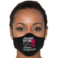 Load image into Gallery viewer, Designs by MyUtopia Shout Out:Marine Mom I Raised My Hero Fitted Face Mask With Adjustable Ear Loops
