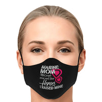 Load image into Gallery viewer, Designs by MyUtopia Shout Out:Marine Mom I Raised My Hero Fitted Face Mask With Adjustable Ear Loops
