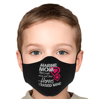 Load image into Gallery viewer, Designs by MyUtopia Shout Out:Marine Mom I Raised My Hero Fitted Face Mask With Adjustable Ear Loops
