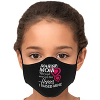 Load image into Gallery viewer, Designs by MyUtopia Shout Out:Marine Mom I Raised My Hero Fitted Face Mask With Adjustable Ear Loops
