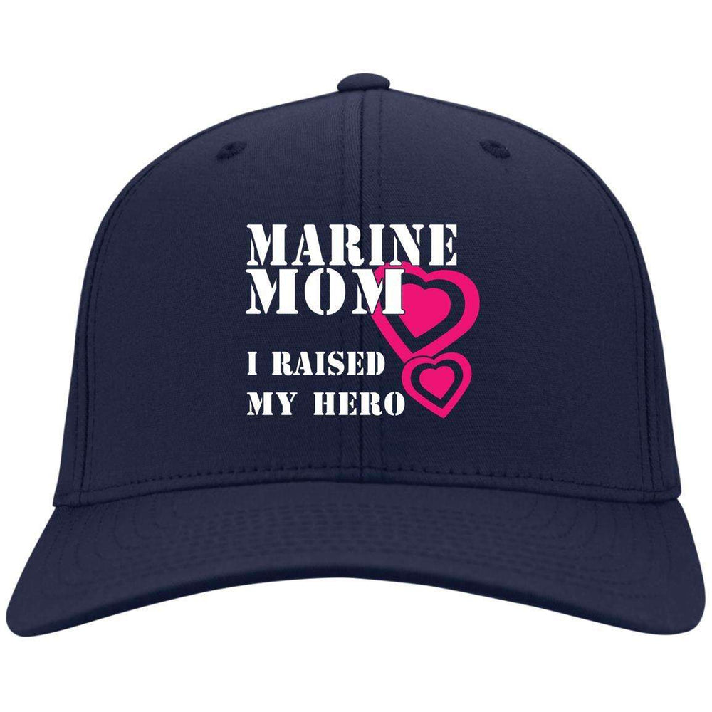 Designs by MyUtopia Shout Out:Marine Mom I Raised My Hero Nylon Baseball Hat,True Navy / One Size,Hats