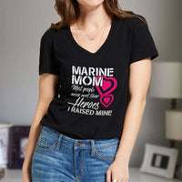 Load image into Gallery viewer, Designs by MyUtopia Shout Out:Marine Mom Ladies&#39; V-Neck T-Shirt
