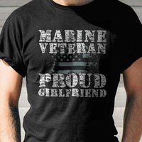 Load image into Gallery viewer, Designs by MyUtopia Shout Out:Marine Veteran Proud Girlfriend Adult Unisex Cotton Short Sleeve T-Shirt
