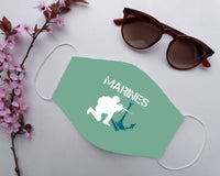 Load image into Gallery viewer, Designs by MyUtopia Shout Out:Marines Adult Fabric Face Mask with Elastic Ear Loops
