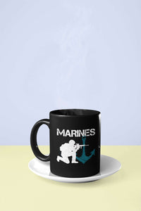 Load image into Gallery viewer, Designs by MyUtopia Shout Out:Marines Patriotic Anchor Ceramic Coffee Mug

