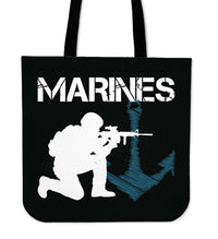 Load image into Gallery viewer, Designs by MyUtopia Shout Out:Marines Patriotic Anchor Fabric Totebag Reusable Shopping Tote
