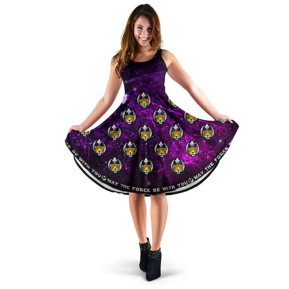 Designs by MyUtopia Shout Out:May The Force Be With You Mid Length Velveteen Dress
