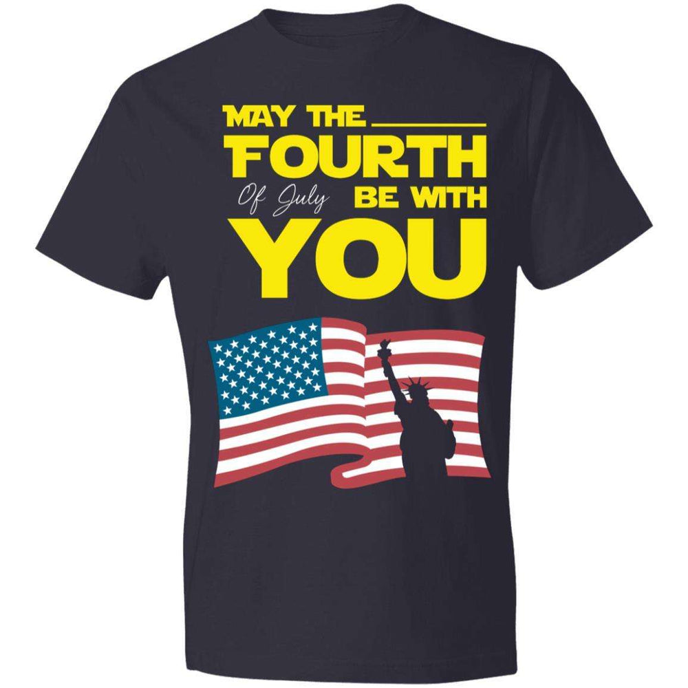 Designs by MyUtopia Shout Out:May The Forth Be With You Lightweight Cotton T-Shirt,Navy / S,T-Shirts