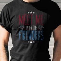 Load image into Gallery viewer, Designs by MyUtopia Shout Out:Meet Me Under The Fireworks Adult Unisex T-Shirt
