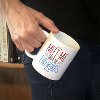Load image into Gallery viewer, Designs by MyUtopia Shout Out:Meet Me Under The Fireworks White Ceramic Coffee Mug
