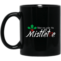 Load image into Gallery viewer, Designs by MyUtopia Shout Out:Meet Me Under the Mistletoe - Ceramic Coffee Mug - Black,Black / 11 oz,Apparel
