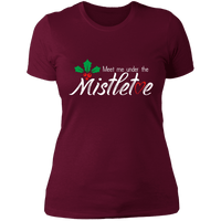Load image into Gallery viewer, Designs by MyUtopia Shout Out:Meet Me Under the Mistletoe - Ultra Cotton Ladies&#39; T-Shirt,Maroon / X-Small,Ladies T-Shirts
