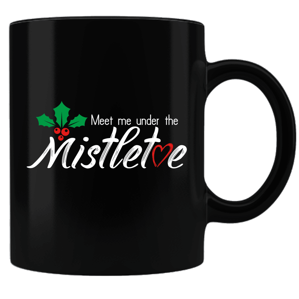 Designs by MyUtopia Shout Out:Meet Me Under The Mistletoe Ceramic Black Coffee Mug,Default Title,Ceramic Coffee Mug