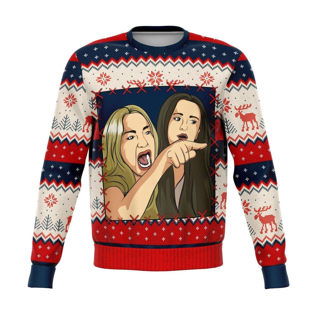 Designs by MyUtopia Shout Out:Meme King Couples P1 Ugly Christmas Sweaters Style Fashion Sweatshirt,XS / Multi,Fashion Sweatshirt - AOP