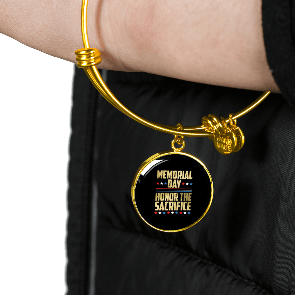 Designs by MyUtopia Shout Out:Memorial Day - Honor The Sacrifice Personalized Engravable Keepsake Bangle Bracelet