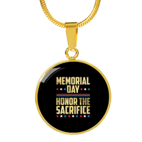 Load image into Gallery viewer, Designs by MyUtopia Shout Out:Memorial Day - Honor The Sacrifice Personalized Engravable Keepsake Necklace,Gold / No,Necklace
