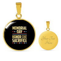 Load image into Gallery viewer, Designs by MyUtopia Shout Out:Memorial Day - Honor The Sacrifice Personalized Engravable Keepsake Necklace,Gold / Yes,Necklace
