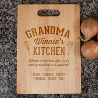 Load image into Gallery viewer, Designs by MyUtopia Shout Out:Memories Are Made In Grandma&#39;s Kitchen Personalized Engraved Cutting Board

