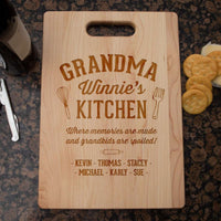 Load image into Gallery viewer, Designs by MyUtopia Shout Out:Memories Are Made In Grandma&#39;s Kitchen Personalized Engraved Cutting Board
