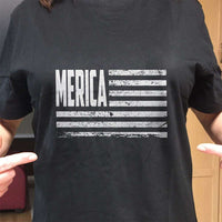 Load image into Gallery viewer, Designs by MyUtopia Shout Out:Merica Flag Adult Unisex T-Shirt
