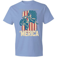 Load image into Gallery viewer, Designs by MyUtopia Shout Out:&#39;Merica Motorcross Lightweight Cotton T-Shirt,Light Blue / S,T-Shirts
