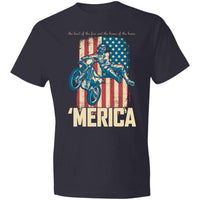 Load image into Gallery viewer, Designs by MyUtopia Shout Out:&#39;Merica Motorcross Lightweight Cotton T-Shirt,Navy / S,T-Shirts
