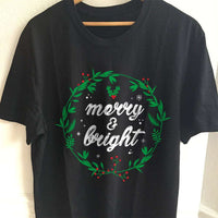 Load image into Gallery viewer, Designs by MyUtopia Shout Out:Merry and Bright Adult Unisex T-Shirt
