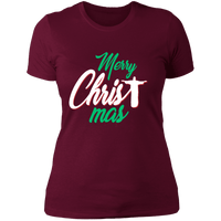 Load image into Gallery viewer, Designs by MyUtopia Shout Out:Merry CHRISTmas - Ultra Cotton Ladies&#39; T-Shirt,Maroon / X-Small,Ladies T-Shirts
