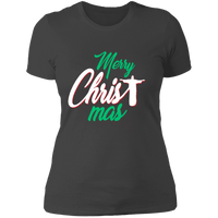 Load image into Gallery viewer, Designs by MyUtopia Shout Out:Merry CHRISTmas - Ultra Cotton Ladies&#39; T-Shirt,Heavy Metal / X-Small,Ladies T-Shirts
