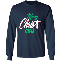Load image into Gallery viewer, Designs by MyUtopia Shout Out:Merry CHRISTmas - Ultra Cotton Long Sleeve T-Shirt,Navy / S,Long Sleeve T-Shirts
