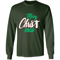 Load image into Gallery viewer, Designs by MyUtopia Shout Out:Merry CHRISTmas - Ultra Cotton Long Sleeve T-Shirt,Forest Green / S,Long Sleeve T-Shirts
